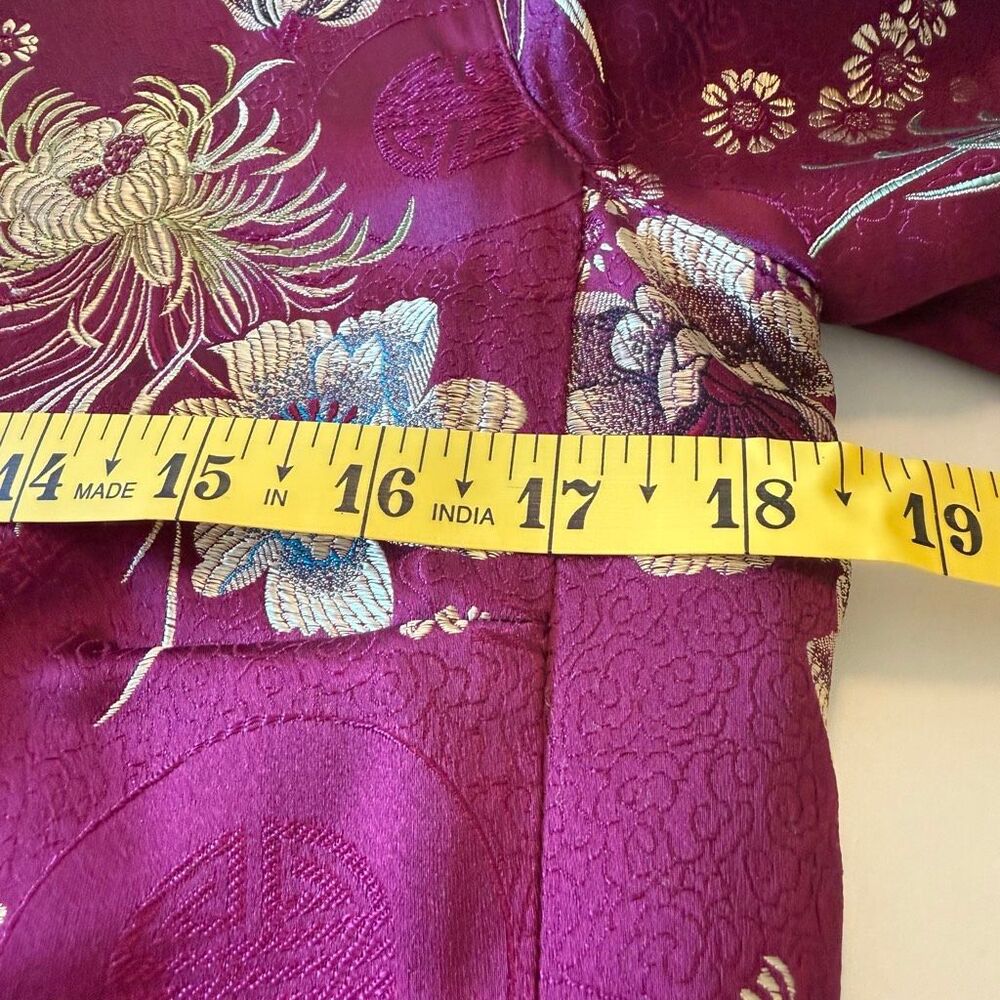 Chico's Magenta Floral Satin Blazer - Picture 6 of 12